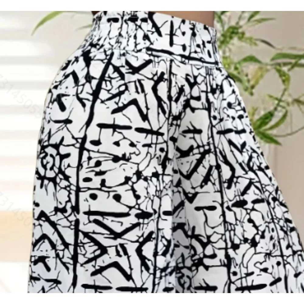 Plus Size 1XL-5XL Womens Drstring High Waisted Printed Wide Leg Pants Fe Casual Ele Loose Long TrousersXJ250616