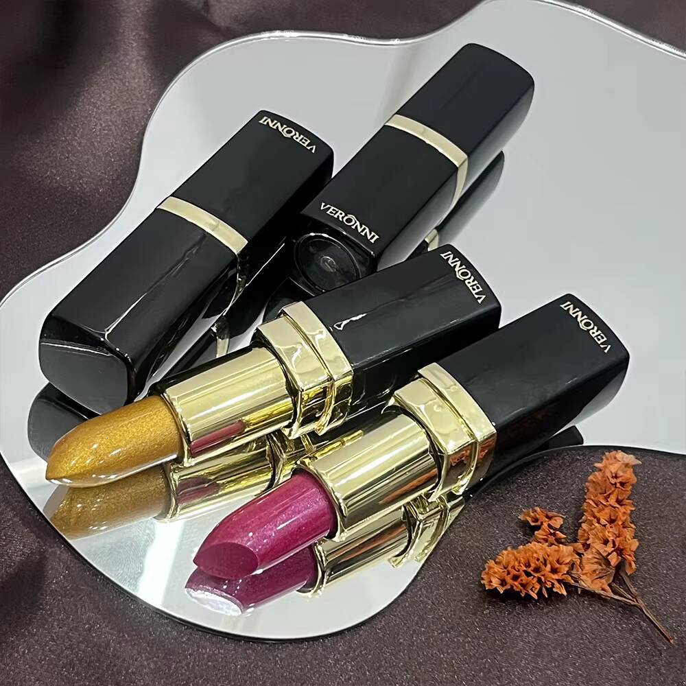 Diamond Shimmering Set,High Pigmented Metallic Lipstick Glitter Lipgloss Lips Makeup Cosmetics Sexy Make Up happy
