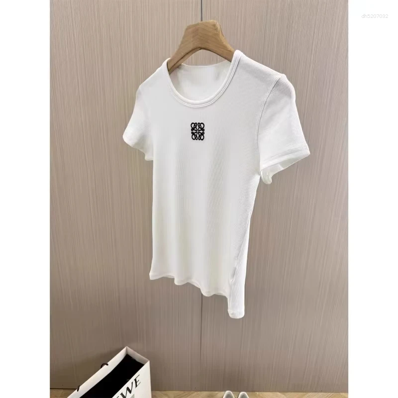 Women's T Shirts 2025 Summer Solid-color Basic Print Casual Sports Versatile Short-sleeved Fashionable T-shirt Top