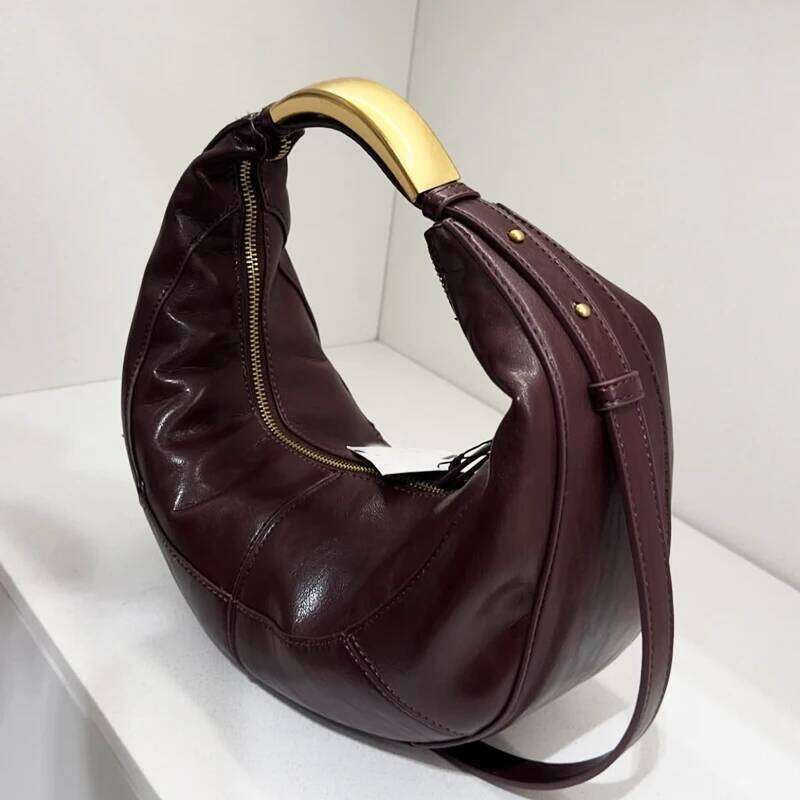 Women's Bags Designer Small Half Moon Bags For Women Designer Handbags Purses New In PU Splicing Design Vintage Sequined Underarm Shoulder