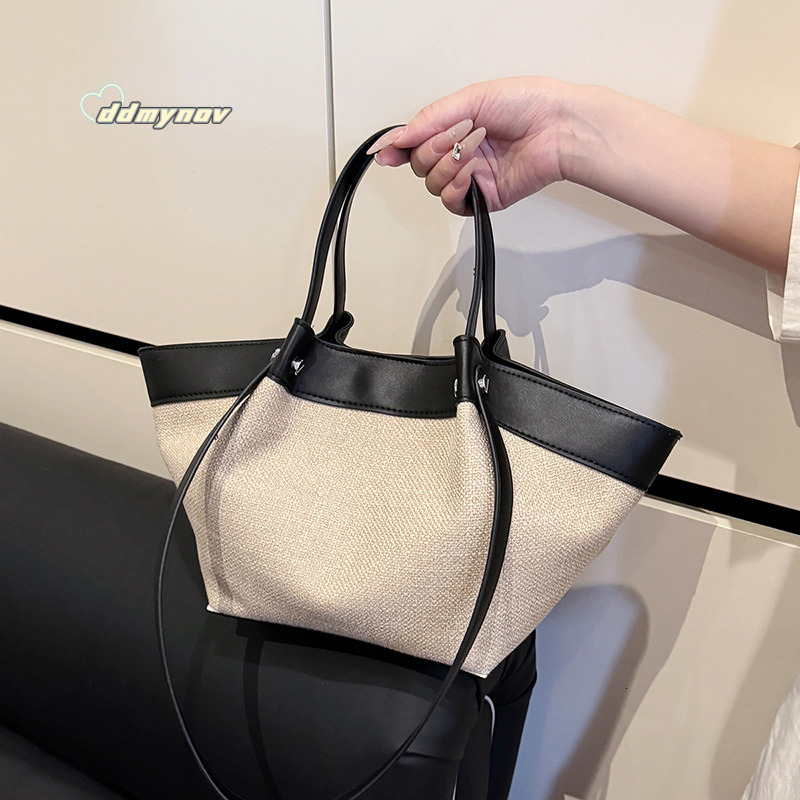 Niche Canvas Patchwork Tote 2025 New Versatile Commuter Wing Large Capacity Shoulder Underarm Bag ddmynov ddmynov