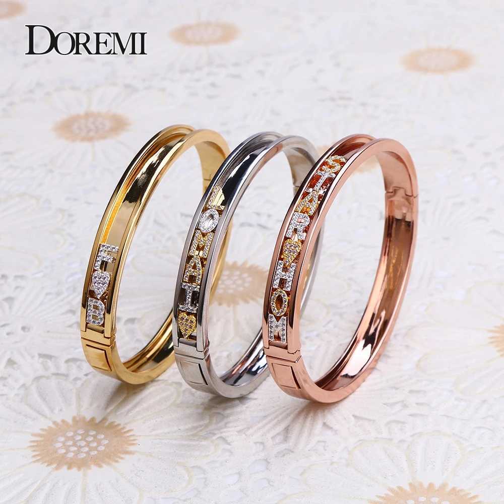 DOREMI DIY Zirconia Letters Custom Bangles Personalized Name Detachable Slider Charms Bangles Custom Name Bangle Slide Z250616