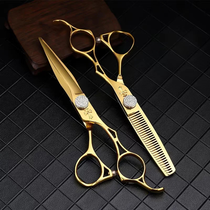 Salon 6.0 Professional Hair Scissors Hairdressing Scissor Cutting Thinning Barber Shears Set 250611