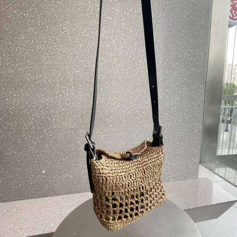 Women's Bags Designer Bohemian Beach Straw Woven Bags For Women Designer Handbags Purses New In Hollow With Inner Pocket Underarm Shoulder