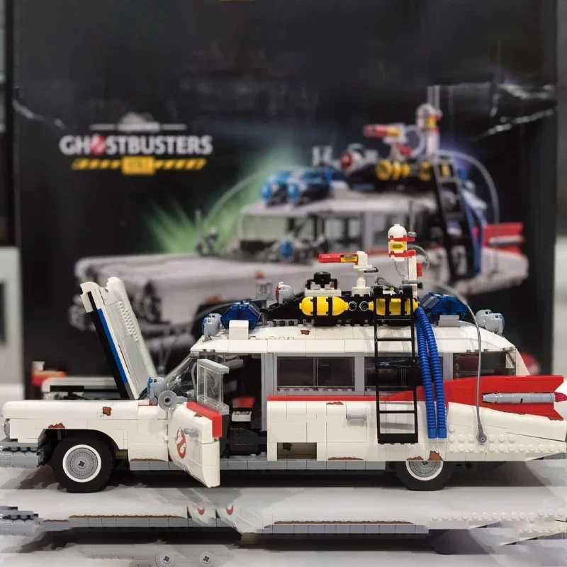 Compatible 10274 Ghostbusters Ecto-1 Building Blocks Car Model Bricks for Kids Adults Toys Halloween Christmas Gifts Y250616