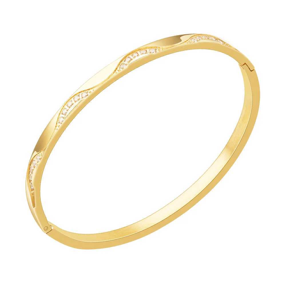 FYSARA Luxury Stainless Steel Crystal Minimalist One Row Zirconia Thin Bangles for Women Jewelry Wholesale Customize Z250616