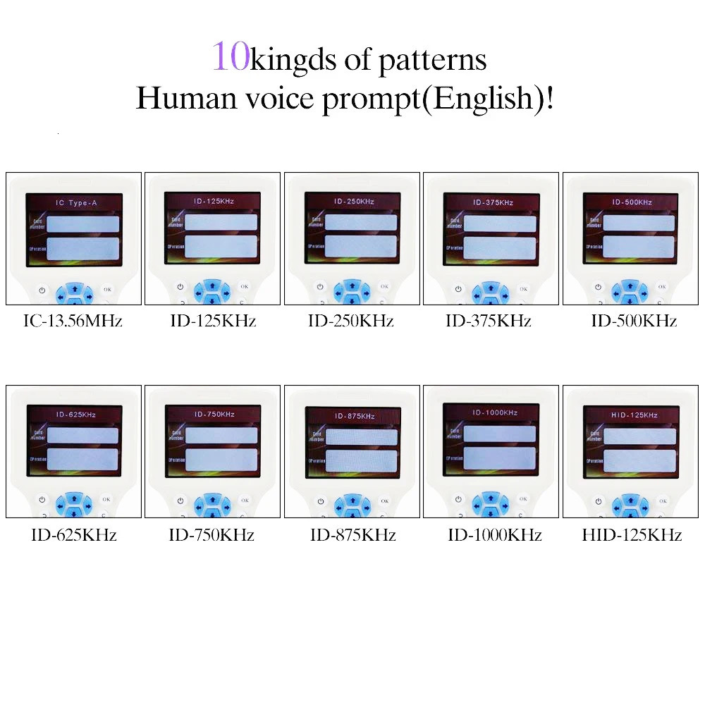5YOA RFID Writer Reader Copier Duplicator IDICW01 IC ID with USB Cable for 125KHz 13.56MHz Cards LCD Screen Duplicator English 250610