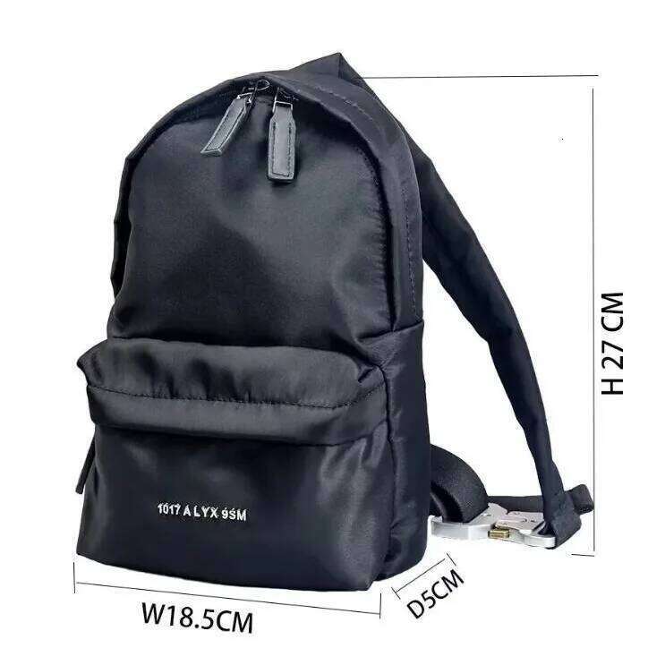 1017 ALYX 9Sm Double Zipper Tactical Chest Satchel Men's And Women's Tide Hip Hop Backpack 1:1 Student Trend Bag Black