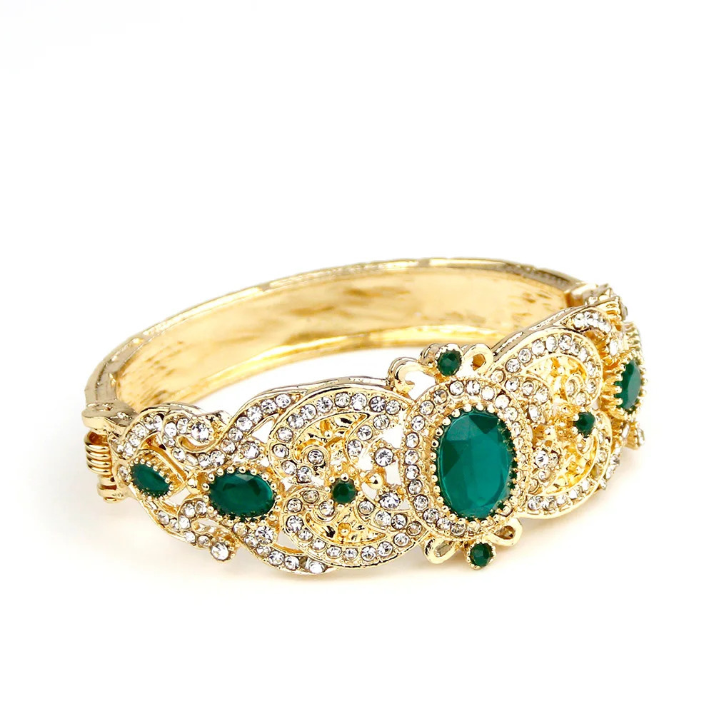 Sunspicems 18K Gold Color Morocco Algeria Cuff Bracelet Bangle For Women Turkey Bridal Wedding Jewelry Gift 250517