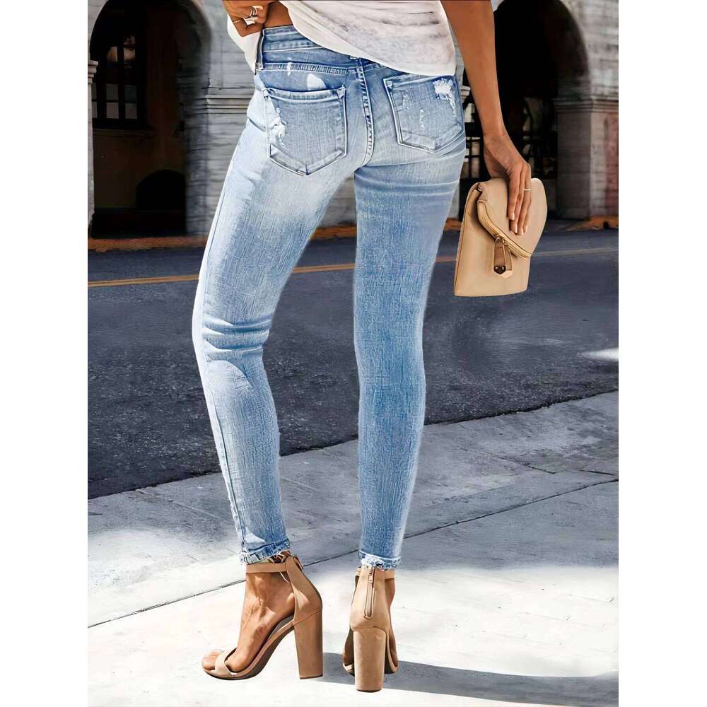 2025 Women's Zhendian Collection High Waist Hip Stretch Slim Fit All-Matching Nine-Point Jeans