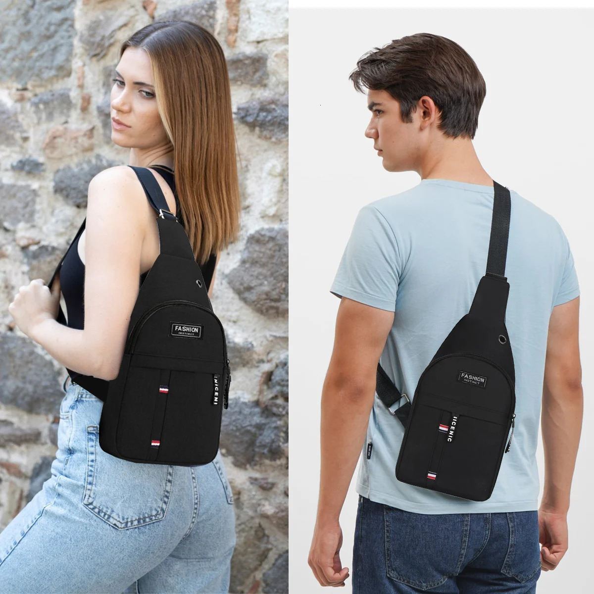 Sling AntiTheft Crossbody Bag Chest Lightweight Personal Pocket Shoulder for Travel Hiking 250615