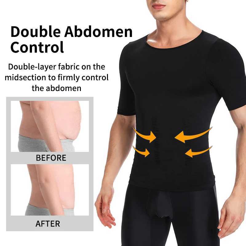 Mens Compression Shirt Undershirt Slimming Body Shaper Waist Trainer Tank Top Workout Vest Abs Abdomen Shapewear W250616