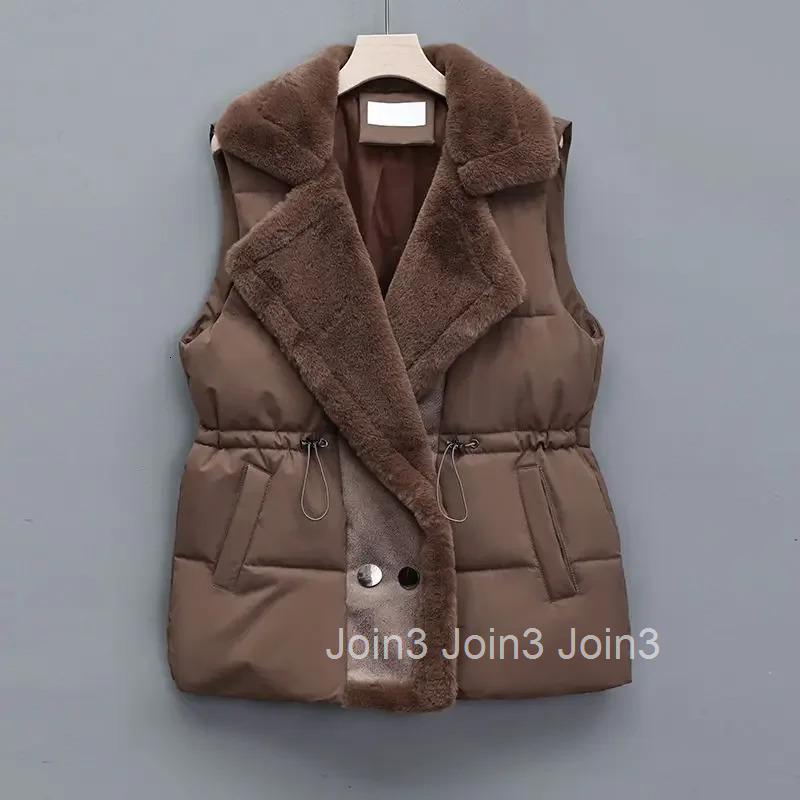 Drawstring Solid Color Womens Vests Cheap Coats on Sale Clothes Fashion 2025 Lady Padded Cotton Giletes Insulated Sleeveless