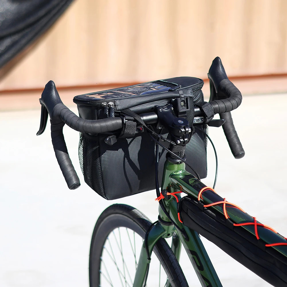 8L Phone Handlebar Bag Large Capacity Touch Screen Outdoor Cycling Pouch Waterproof with Reflective Strip Cycling Accessories 250610