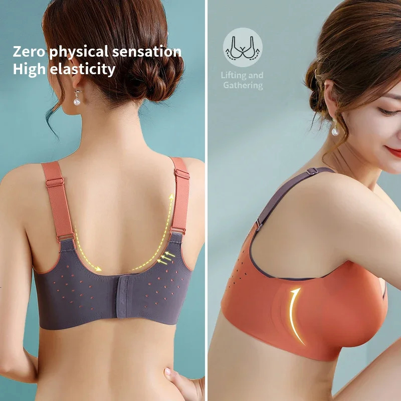 Summer Pushup Bra for Women M6XL Thin Seamless Sports AntiSagging Breathable Comfort WireFree Bralette Large Size 250612