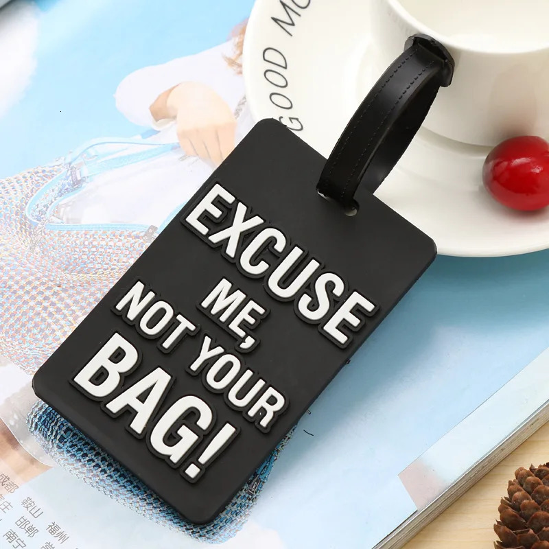 Creative Letter Not Your Bag Travel Accessories Luggage Tags Suitcase Cartoon Style Fashion Silicone Portable Label 250616