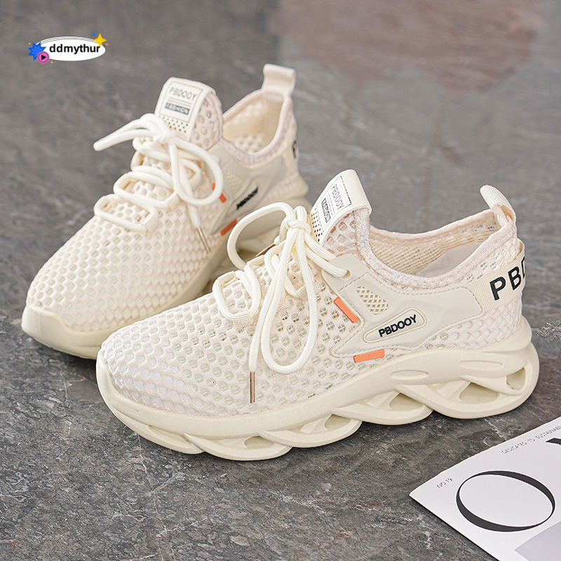 Summer Women's New Breathable Hollow Flyknit Mesh Korean Style Versatile Thick-soled Sports Casual Running Shoes ddmythur