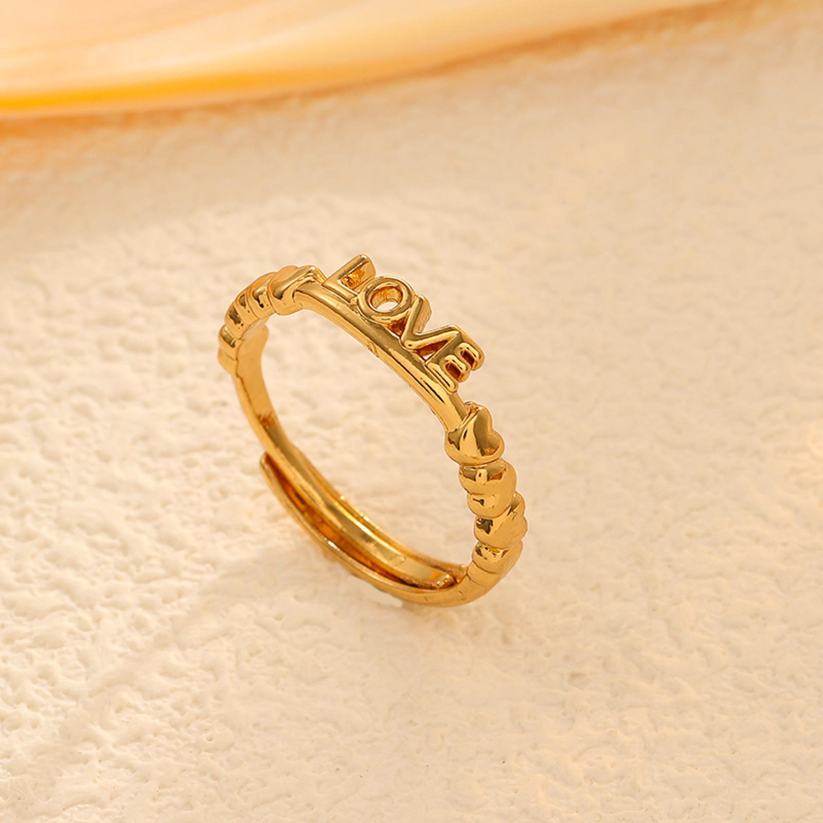 Fashion Light Luxury Style Simple Elegant Hollow Heart LOVE for Women High-end Stainless Steel Ring