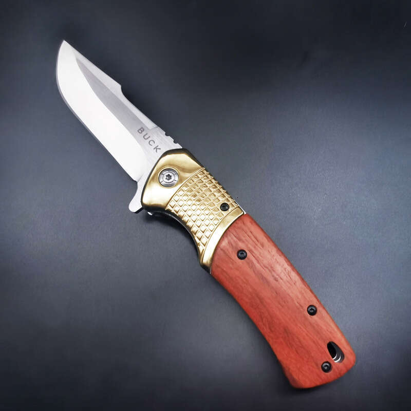 Wooden Handle Portable Outdoor Camping Military Folding High Hardness Small Knife