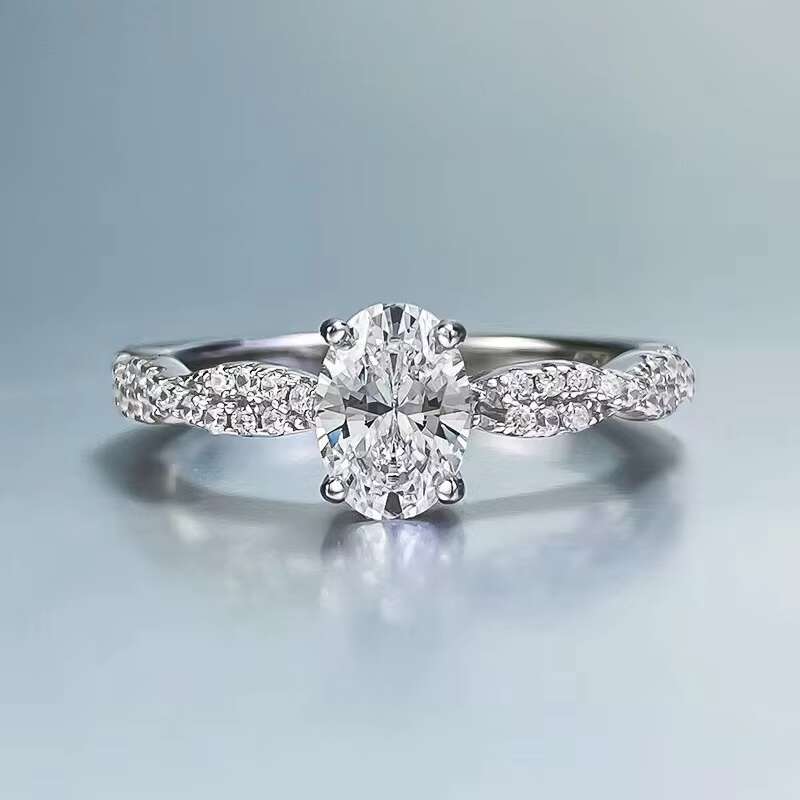 High Quality 1ct 5*7mm VVS1 D Color Oval Cut Moissanite Diamond Jewelry 925 Sterling Silver Wedding Women Rings
