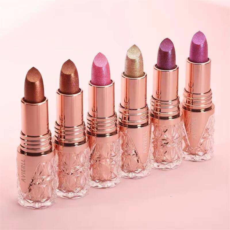 10 Colors Fine Glitter Quicksand Gold Lipstick Moisturizing Silky Pearlescent Lip Tint Long-lasting Sexy Lips Makeup happy