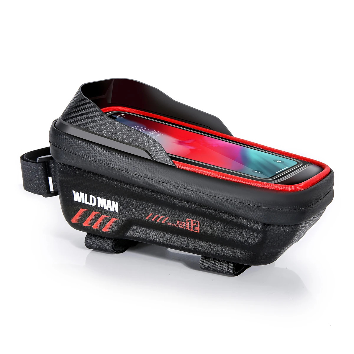 WILD MAN E12 Road Mountain Bicycle Bag EVA Hard Shell Waterproof Touch Screen Front Beam Bag Upper Tube Mobile Phone Saddle Bag 250610