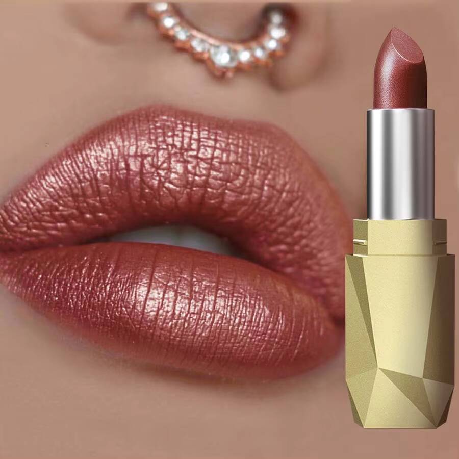 1 PC Sexy Glitter Plumping Metallic Lipstick Moisturizer Fruit Oil Lip Tint Gel Soft Tube Lips Makeup for Women Cosmetic happy