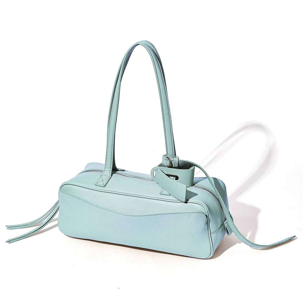 New Fashion Layer Cowhide Leather Bowling Armpit Large Capacity Tote Shoulder Bag Women's Bag Brandhandbag Women