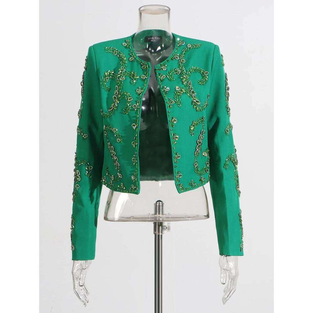 CHICEVER Runway Style Spliced Dias Jackets for Women O Neck Long Sleeve Temperament Slimming Cardiagan Coat Female Fashion