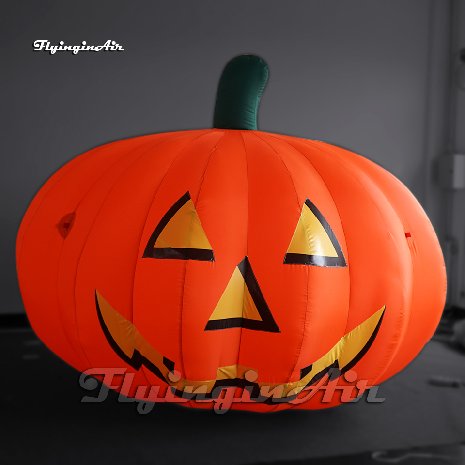 Outdoor Halloween Huge Inflatable Pumpkin Head 5m Air Blow Up Jack-o-lantern Balloon For Carnival Stage Decoration