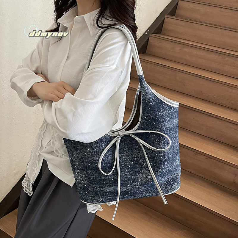 Unique Stylish Bowknot Tote for Women 2025 Spring Large Capacity Casual Versatile Commuter Shoulder Underarm Bag ddmynov ddmynov