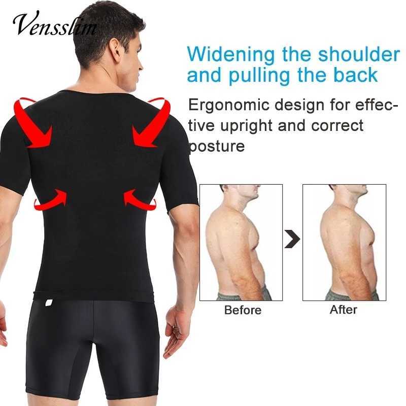 Compression Slimming T-shirt Men Body Shaper Waist Trainer Fitness Vest Fat Burn Chest Slim Shirt weight loss shapewear W250616