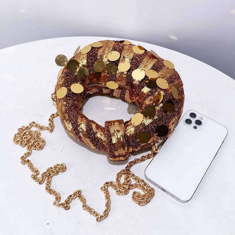 Women's Bags Designer Mini Puffer Evening Bags For Women Designer Handbags Purses New In PVC Mosaic Shiny Disc Chain Strap Wrist Shoulder