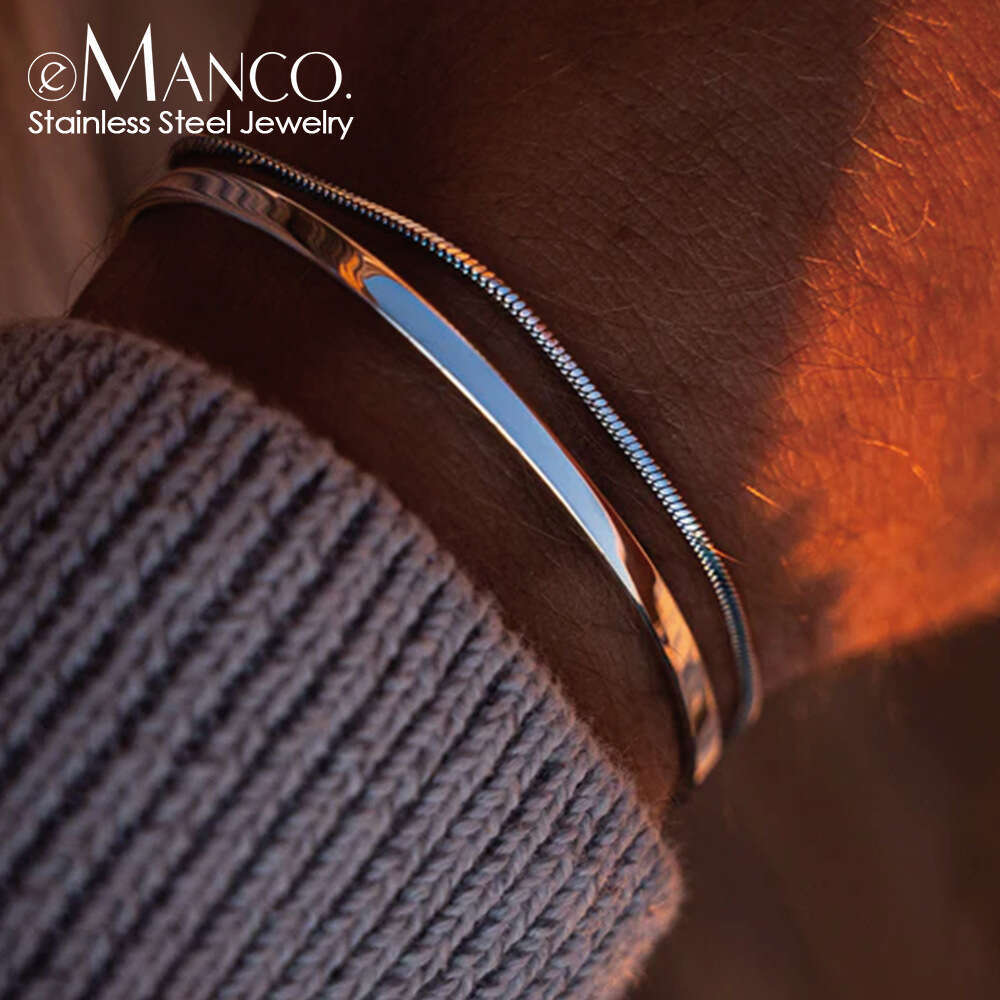 eManco New High-Value Layered Bracelet for Men Trendy High-End Double Layer Personality Niche Bangle Jewelry Gift