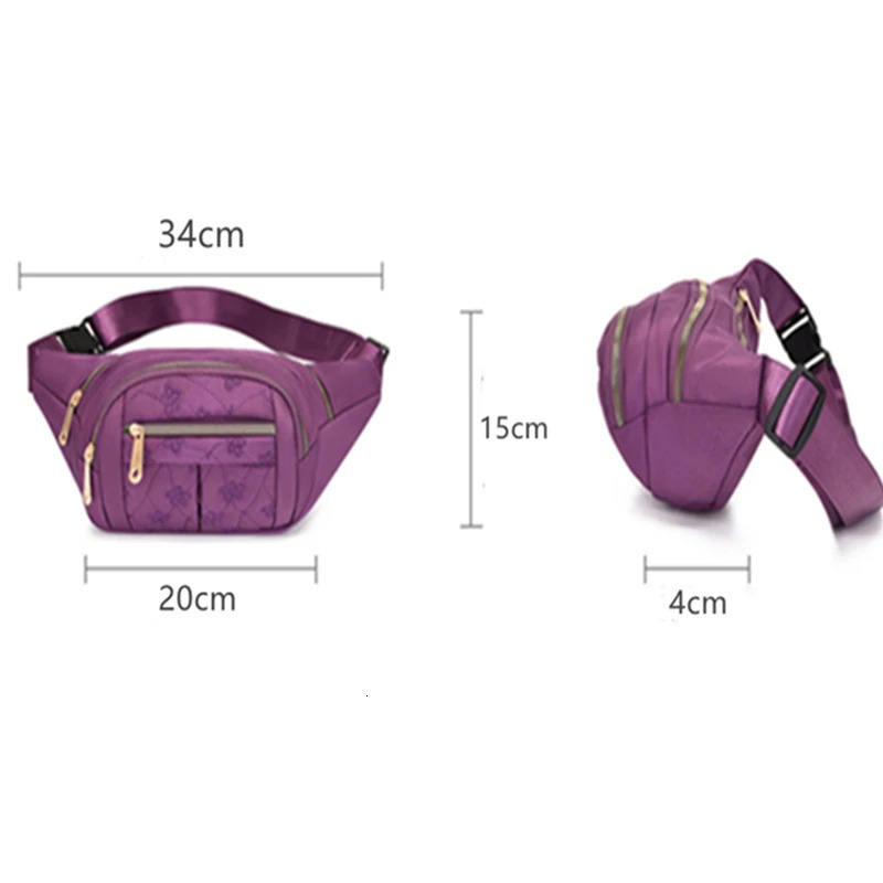 Womens Waist Bag Oxford Cloth Waterproof Belt Bags Crossbody Chest Female Fashion Fanny Pack Banana Hip Purse 250612