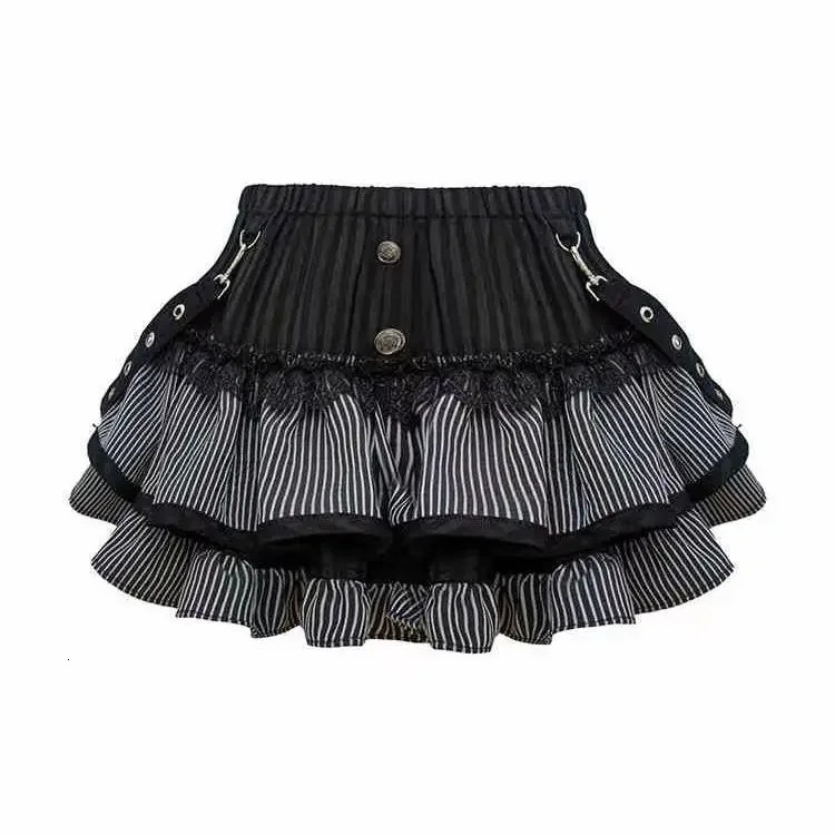 Women Sweet Lolita Lace Up Ruffles Cardigan Sexy Slim Fit Strapless Vest High Waist Ruched Skirts Early Autumn Three Piece Sets 250609