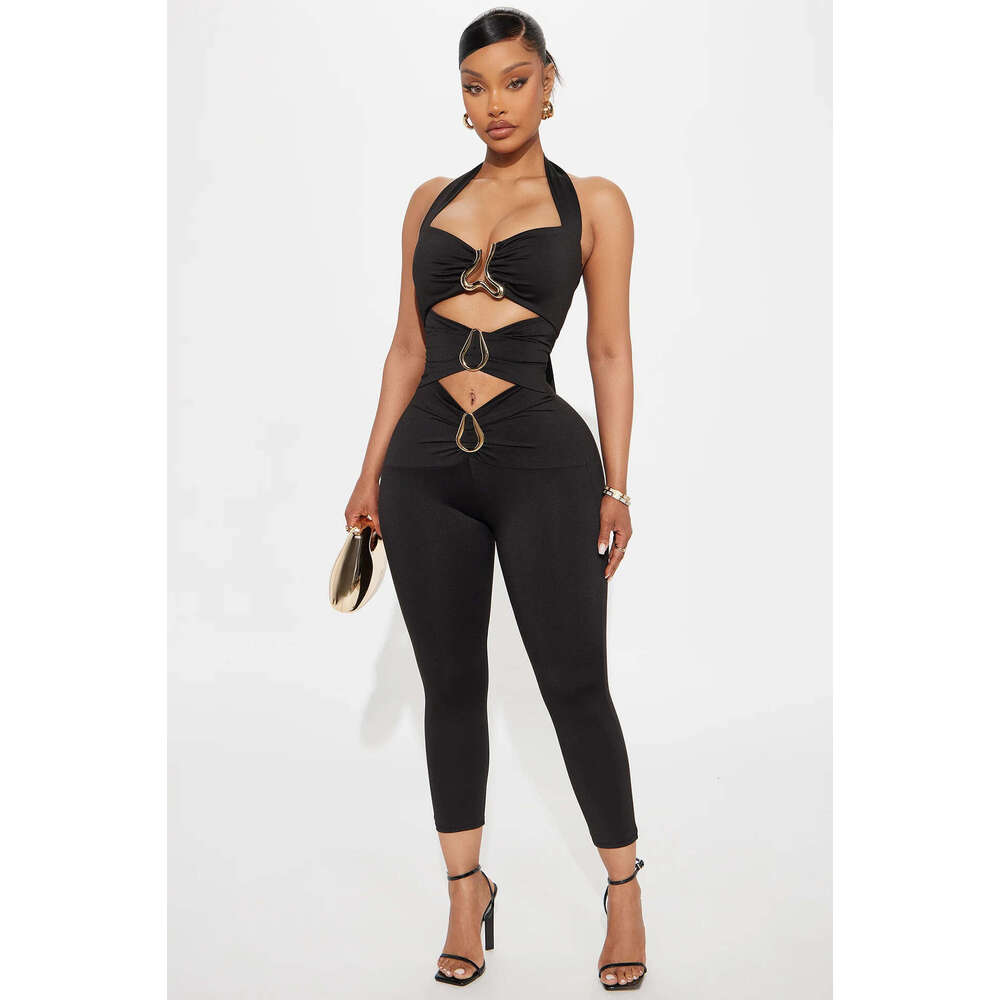 Summer New Fashion Sexy Slim Fit Solid Color Jumpsuit For Women B5