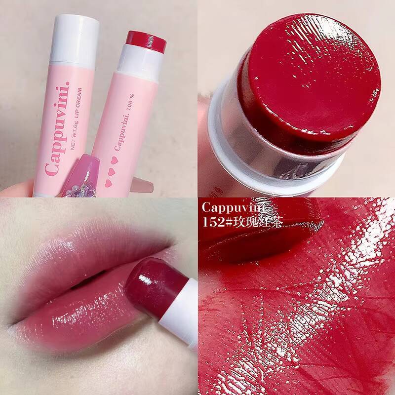 3 Colors Nourishing Lasting Lipstick Moisturizing Care Lips Makeup Colored Lip Balm happy