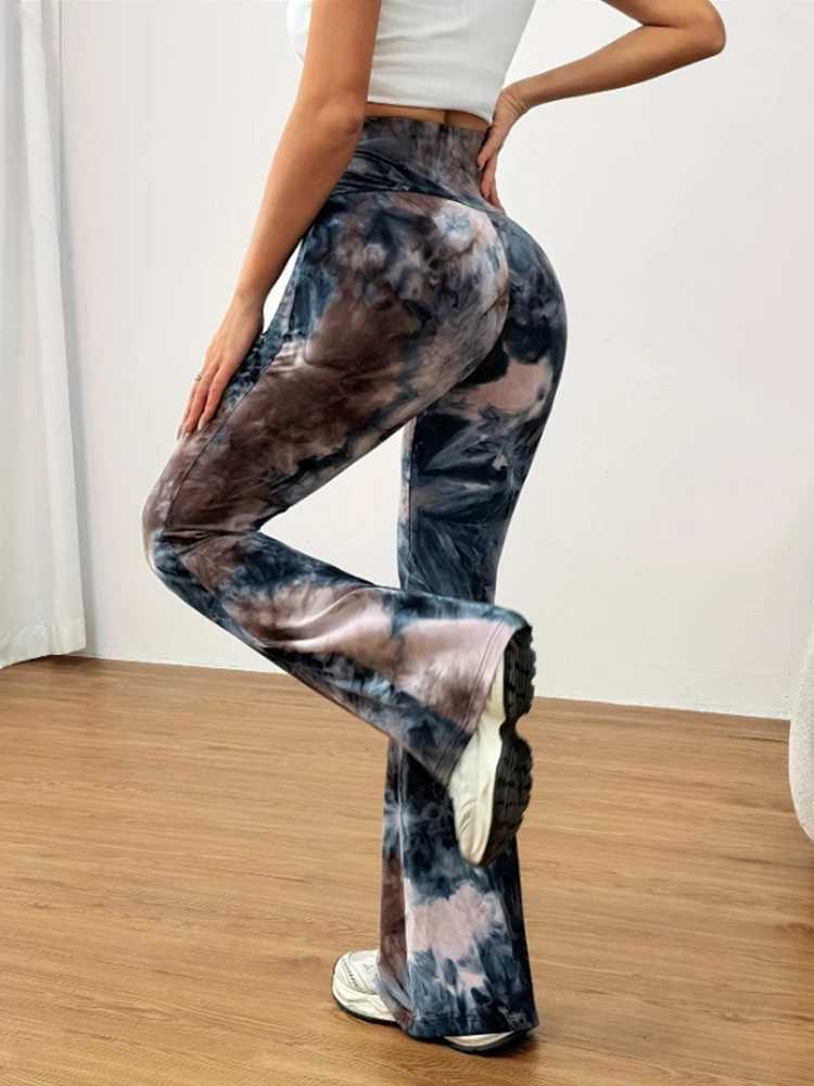 Womens Casual Slim Fit Pants Spring And Summer New Popular Printed Color Blocked High Waisted Womens Fashionable Flared PantsXJ250616