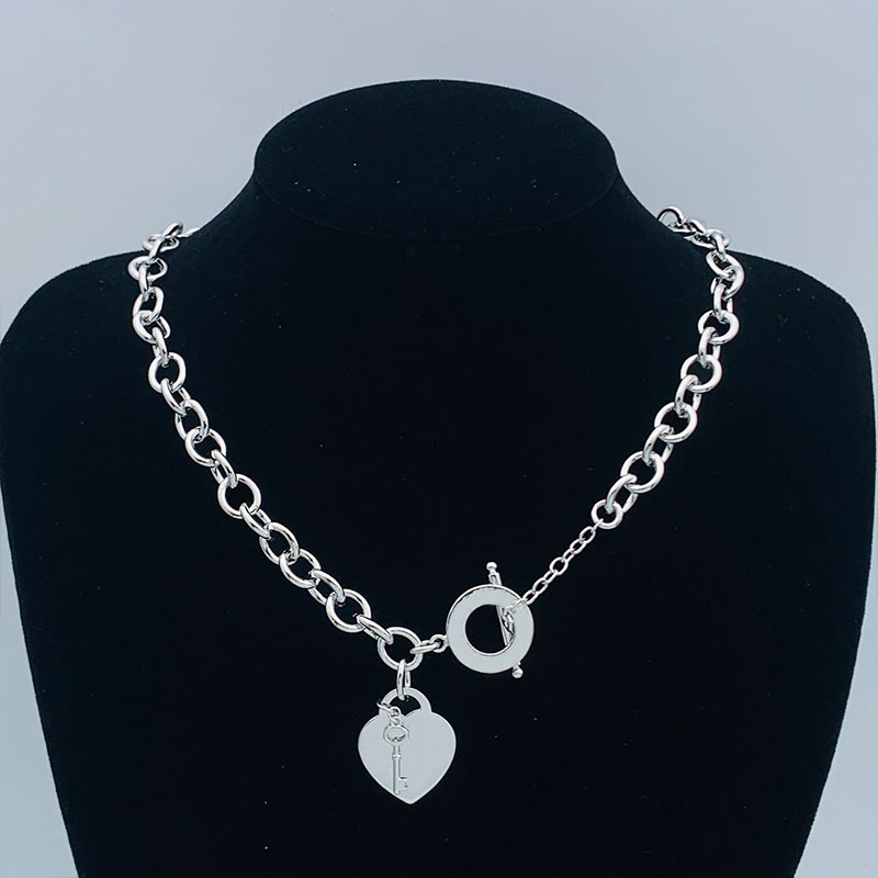 Luxury brand 925 silver T necklace classic OT pendant necklace charming stainless steel designer necklace