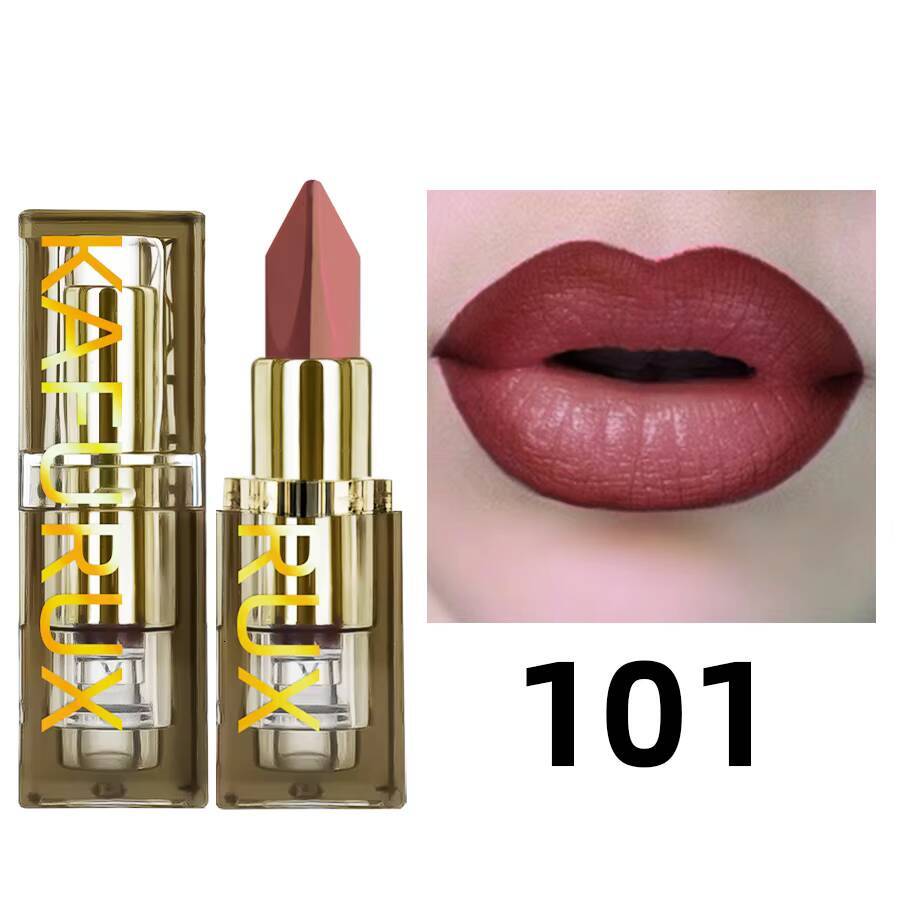 6 Color Glitter Two-tone Lipstick Purple Black Matte1pc Lipsticks Cosmetics Easy to use Tint Makeup Lip Beauty Red Pigment happy