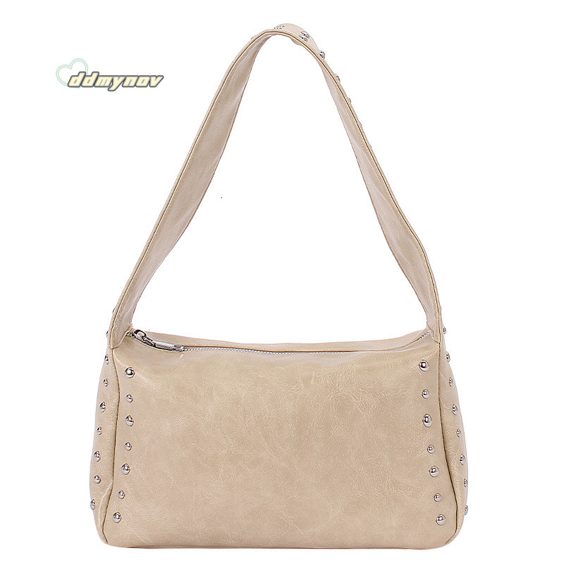Studded Handbag for Women New Fashion Trend Shoulder Sweet Cool Style High-end Underarm Small Square Bag ddmynov ddmynov
