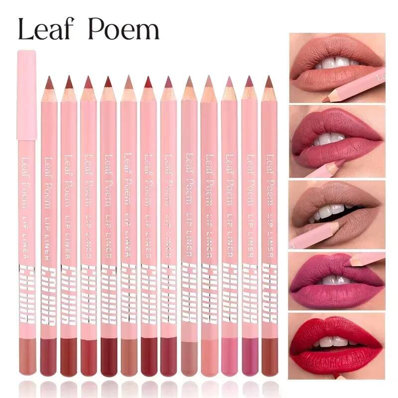 Nude Pink Lipliner Pencil Waterproof Long-lasting High Pigmented Red Brown Lip Contour Sculpt Pen Blendable Lipstick Makeup happy