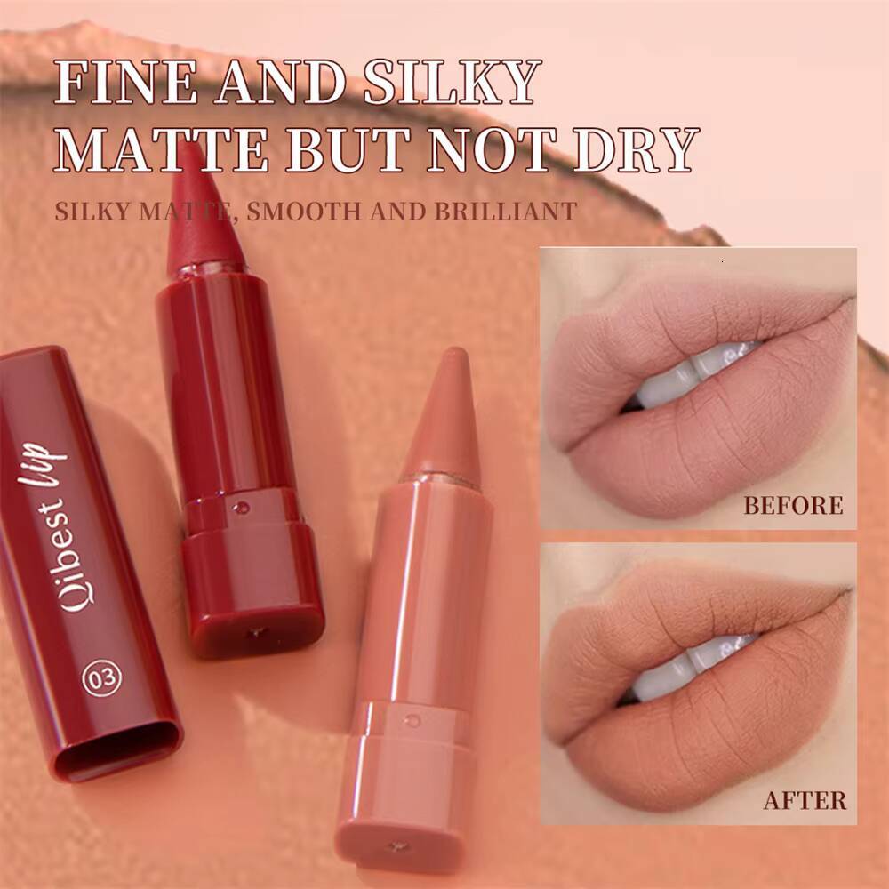 Matte Sexy Red Lipstick Velvet Gradient Twist-Up Lip Liner Waterproof Easy Color Contouring Tint Lipliner Crayon Lipgloss Makeup happy