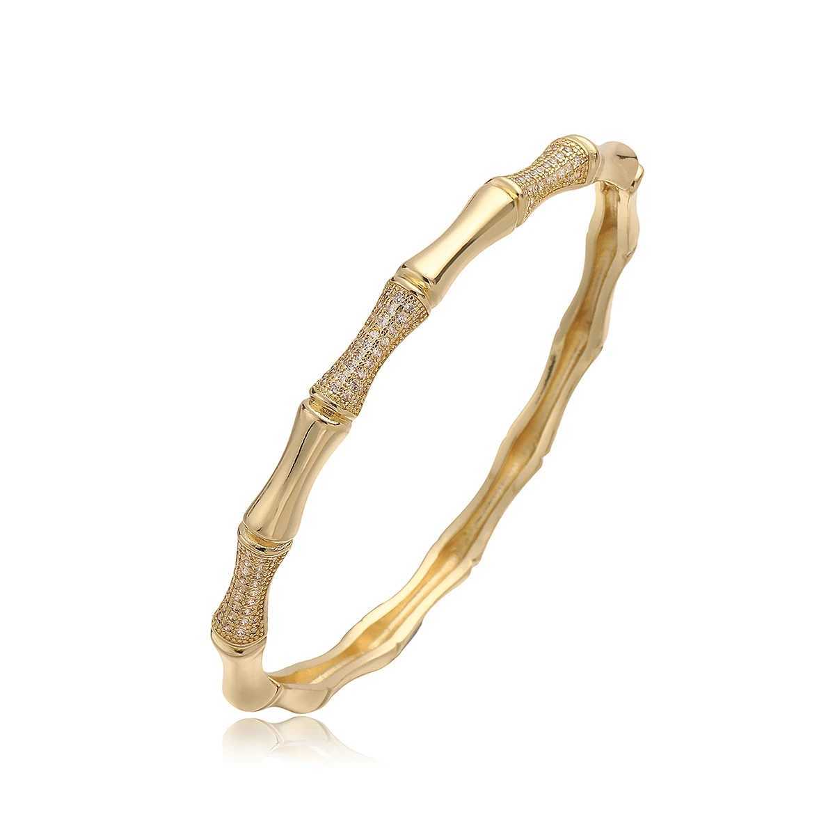 2025 New Coming Luxury AAA Cubic Zirconia Pave Setting Wedding Jewelry Gold Color High Polish Bangles For Elegant Women Z250616