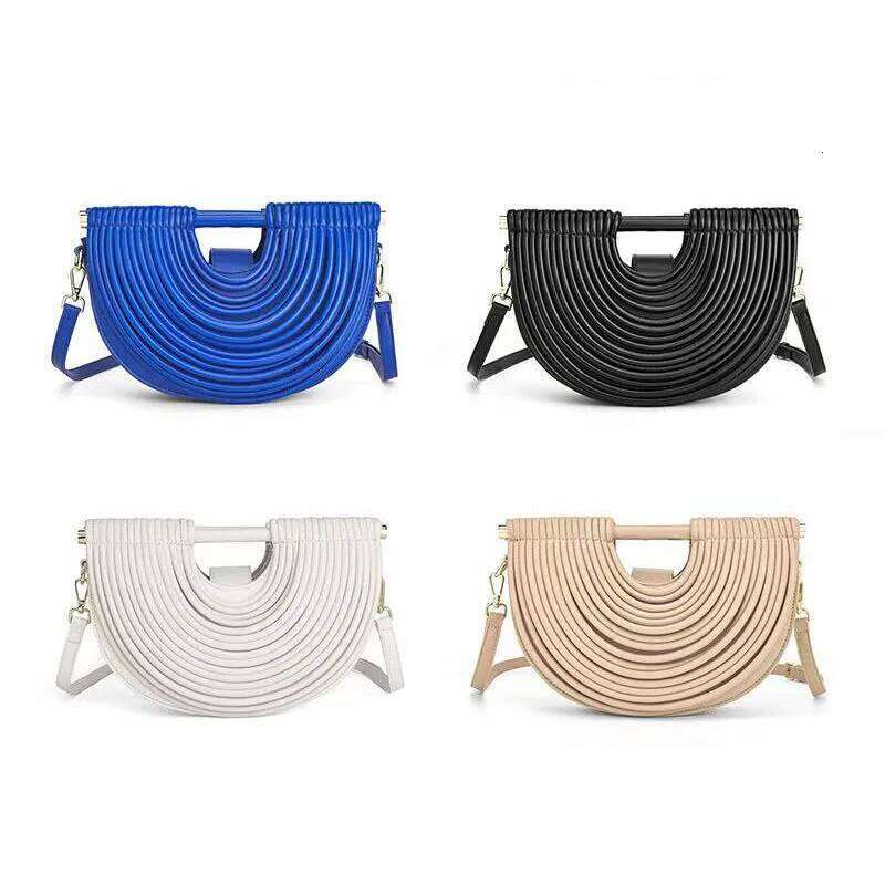 Women's Half Moon Handbags For Women Gold Designer Handwoven Noodle Bags Rope Knotted Pulled Hobo Sier Evening Clutch Chic