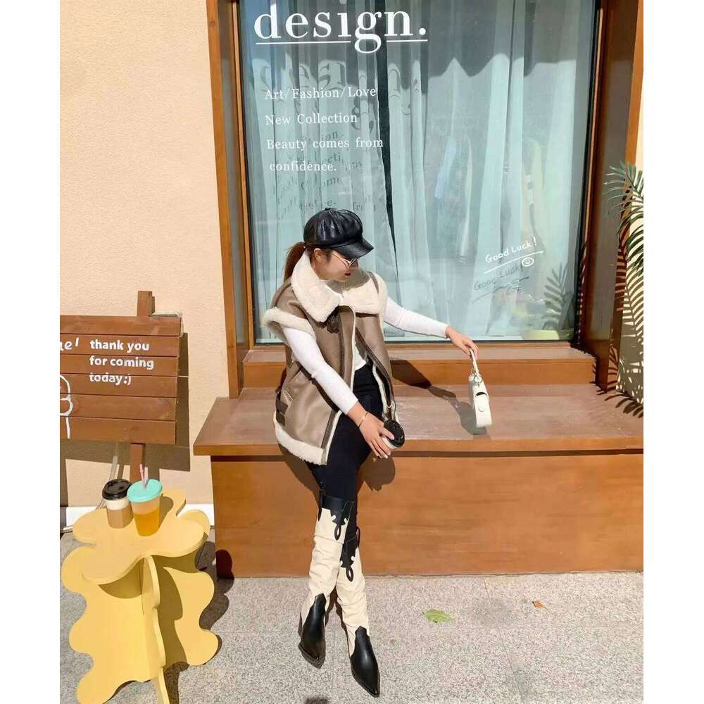RARF 2024 autumn winter new ladies warm fur integrated sleeveless fleece ing coat vest jacket
