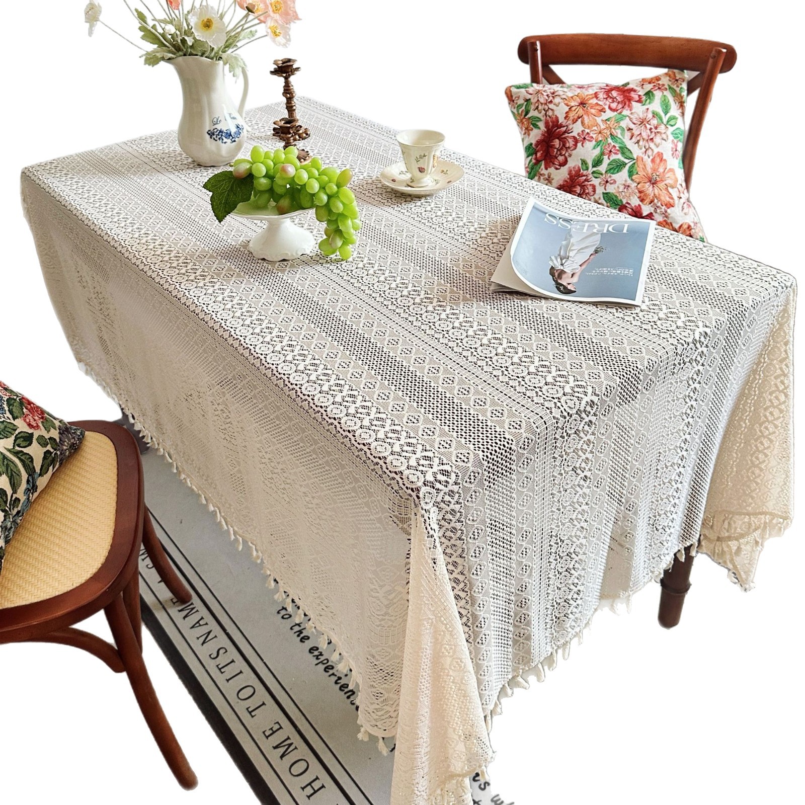 Tea mat table flag cloth tea table tea table mat high-end table cloth tea table absorbent non-slip long tea flag HE6L01