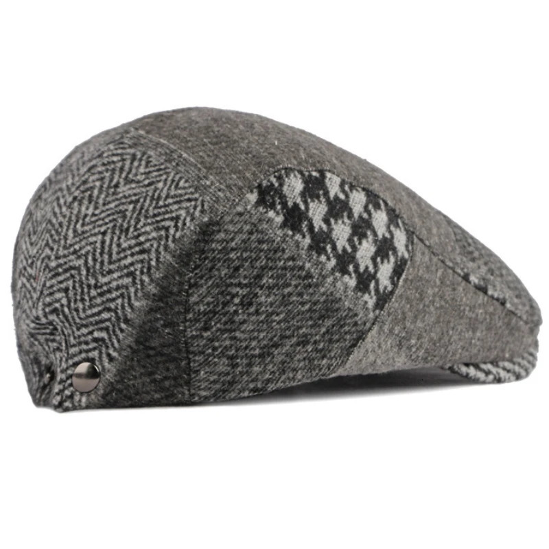 HT4091 Men Women Beret Cap Autumn Winter Hat for Men Women Plaid Beret Hat Adjustable Ivy Flat Cap Artist Hat Male Female Berets 250604