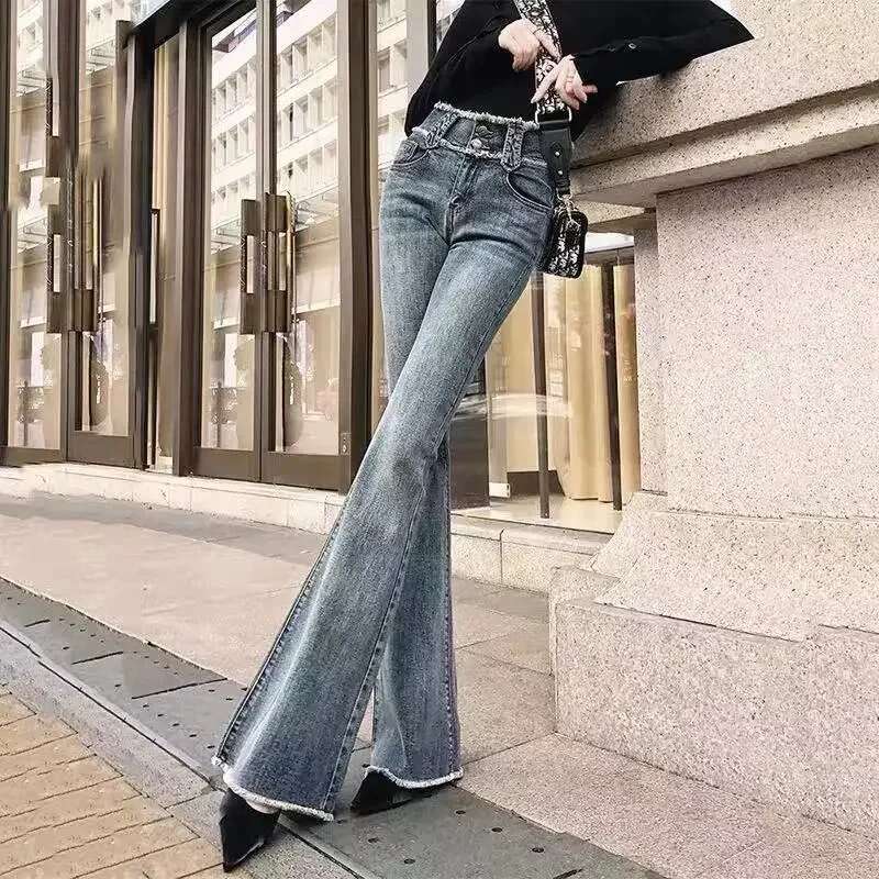 Retro Skinny and Capris Trousers Slim Fit Cowboy Pants for Woman Harajuku Fashion Vibrant Trend 2025 Z R A Womens Cropped Jeans